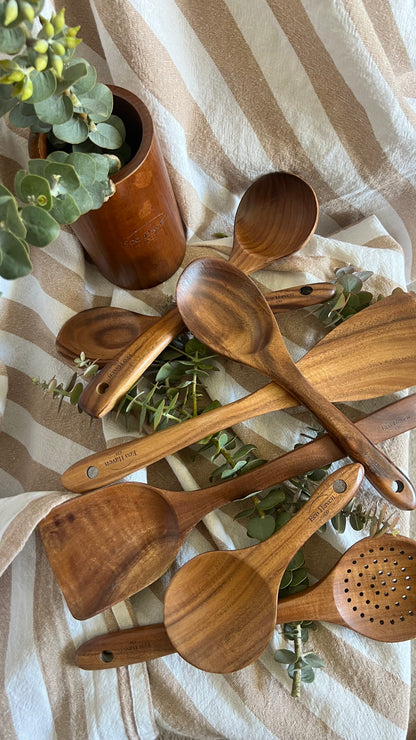 Eco Haven Co | Teak Wooden Kitchen Utensil Set 8 Piece